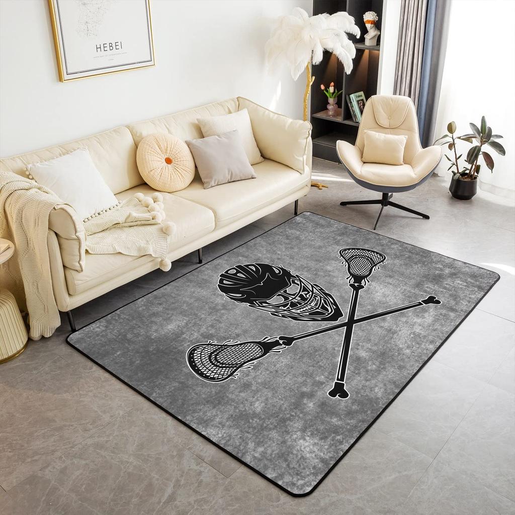 Ковер с хоккейной тематикой, домашний плюшевый нескользящий ковер для хоккея, спортивный ковер для декора гостиной, спальни, игровой комнаты, напольный коврик для хоккеиста