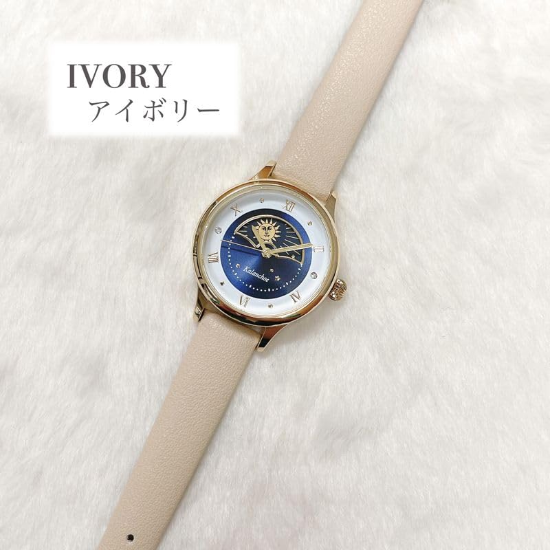 [Подписаться] Часы Kalanchoe Sun & Moon Watch N00723S-1 IV Женские цвета слоновой кости