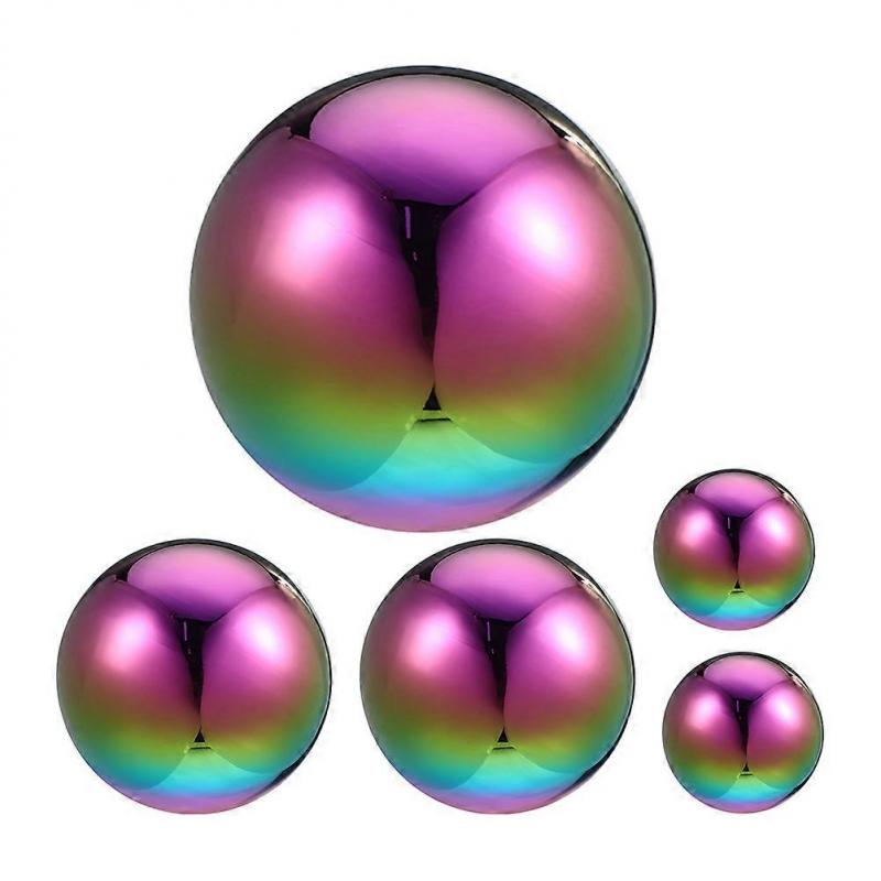 Flower Garden Stainless Steel Sphere for Reflective Decor 5Pcs Gazing Balls