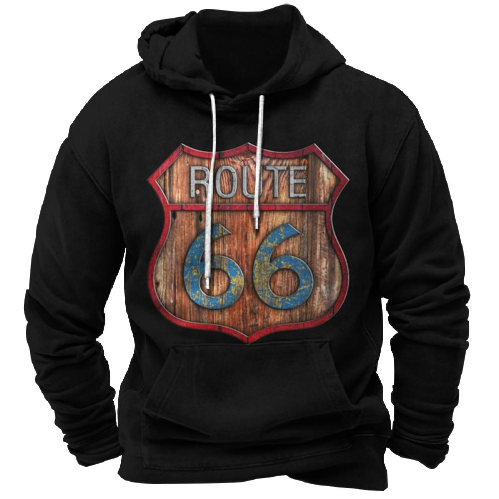 Винтажное худи Route 66 3D-принт Толстовки Модные толстовки Свитшоты Для мальчика Женская Мужские спортивные костюмы Мужская Женская Одежда толстовки