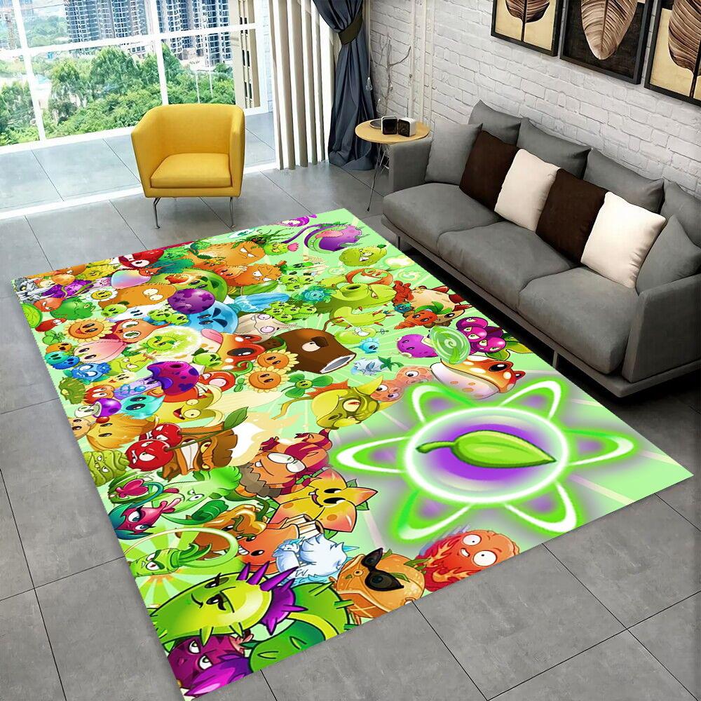 PVZ Plants Vs.Zombies Игровой Мультяшный Ковер, Ковер для Дома Гостиной Спальни Дивана Прихожей Декор, Детский Игровой Нескользящий Коврик
