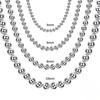 JewelryTop    Медь 4MM/6MM/8MM/10MM Гладкие Бусины Шариковая Цепь Ожерелье Для Женщин Мужчин Модные Украшения