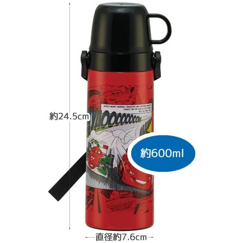Skater 2WAY Stainless Steel Bottle 600ml with Cup Water Bottle Disney Cars STGC6-A