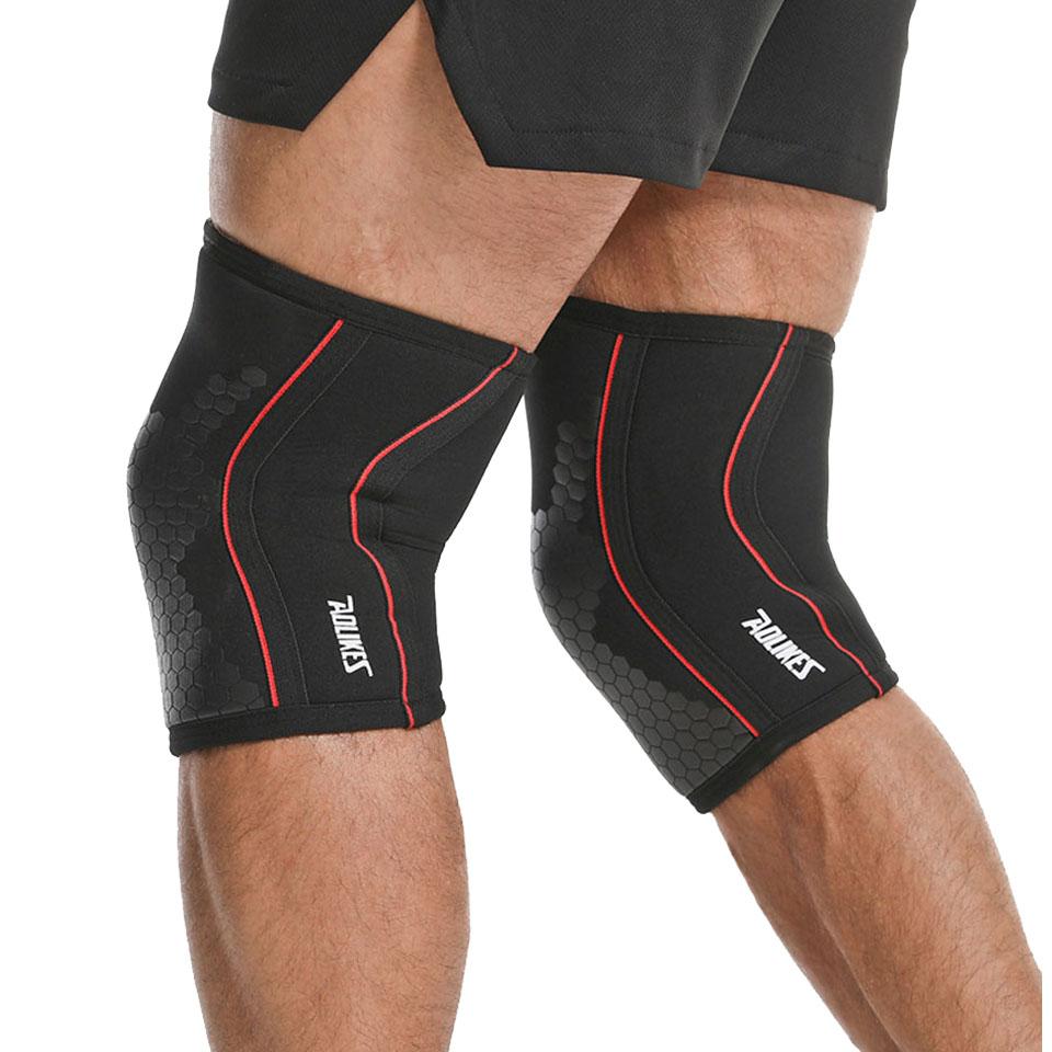 Aolikes 7Mm Knee Sleeves (Pair) For Squats,Weightlifting,Powerlifting | Knee Compression Brace Support For Weight Lifting