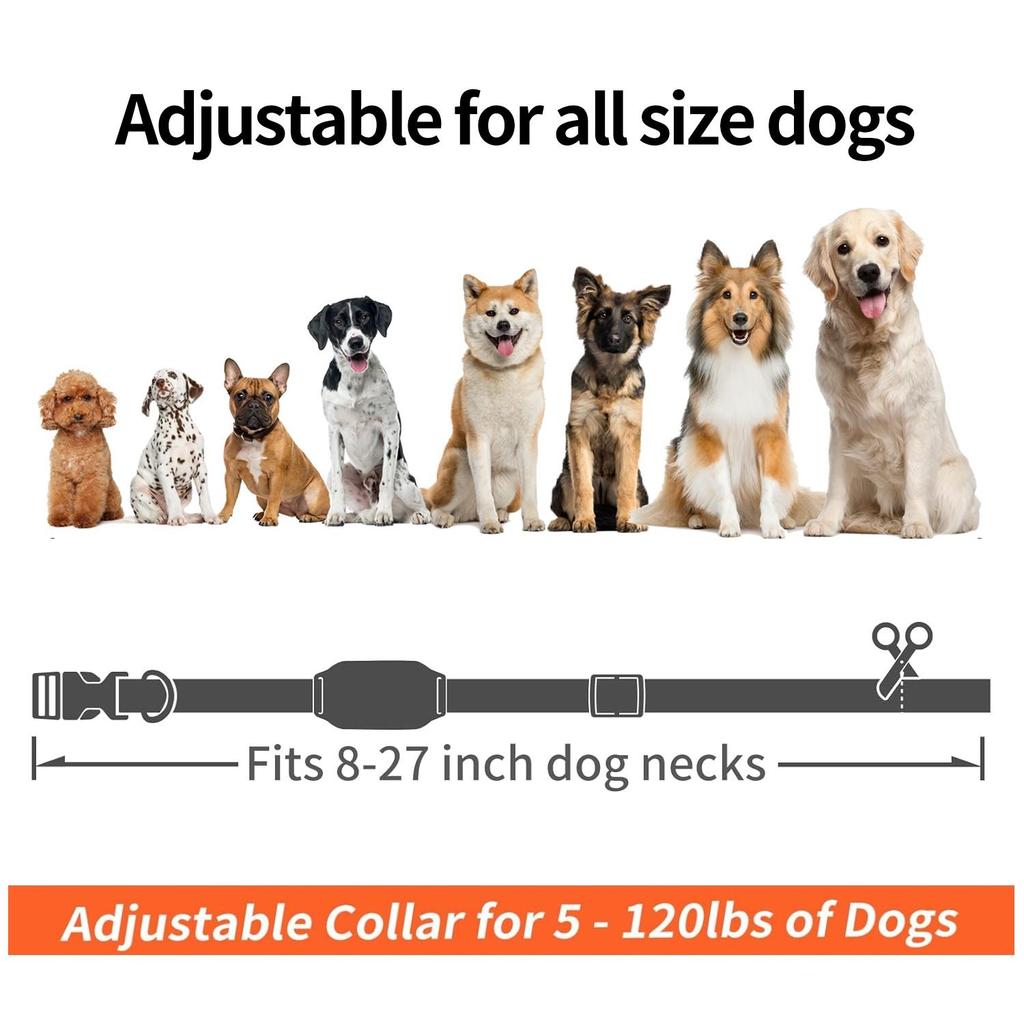 Ошейник для дрессировки собак No Shock 3300 футов с дистанционным управлением, вибрирующий, 9 тонов, сильная вибрация, IPX7, водонепроницаемый, перезаряжаемый, останавливающий лай