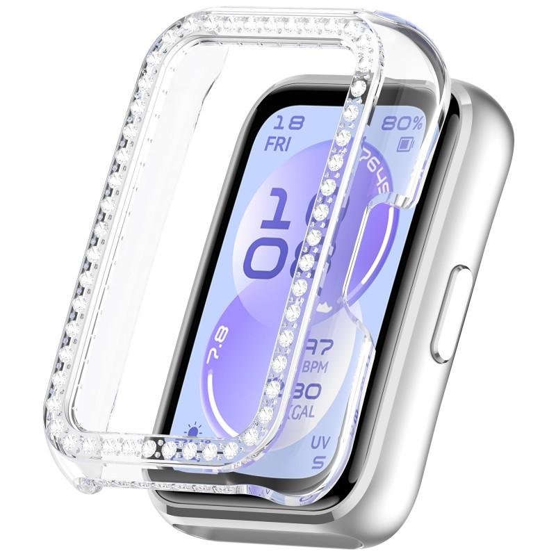 Блестящий полый чехол-крышка для умных часов Huawei Band11/11Pro, Алмазный кристаллический бампер-оболочка для Huawei Band11Pro с NFC