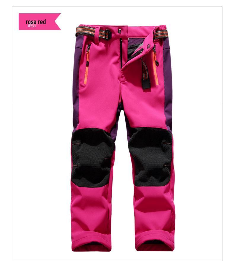 Children's Windproof, Waterproof, Warm Ski Pants for Boys & Girls - Plain Design for Older Kids