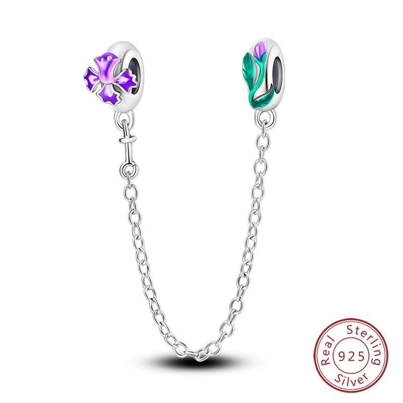 Серебро 925 пробы Форма Сердца Замок Ког Кошки Фантазийный Узор Цепочки Безопасности Подходят для Браслетов Qikaola DIY Украшения