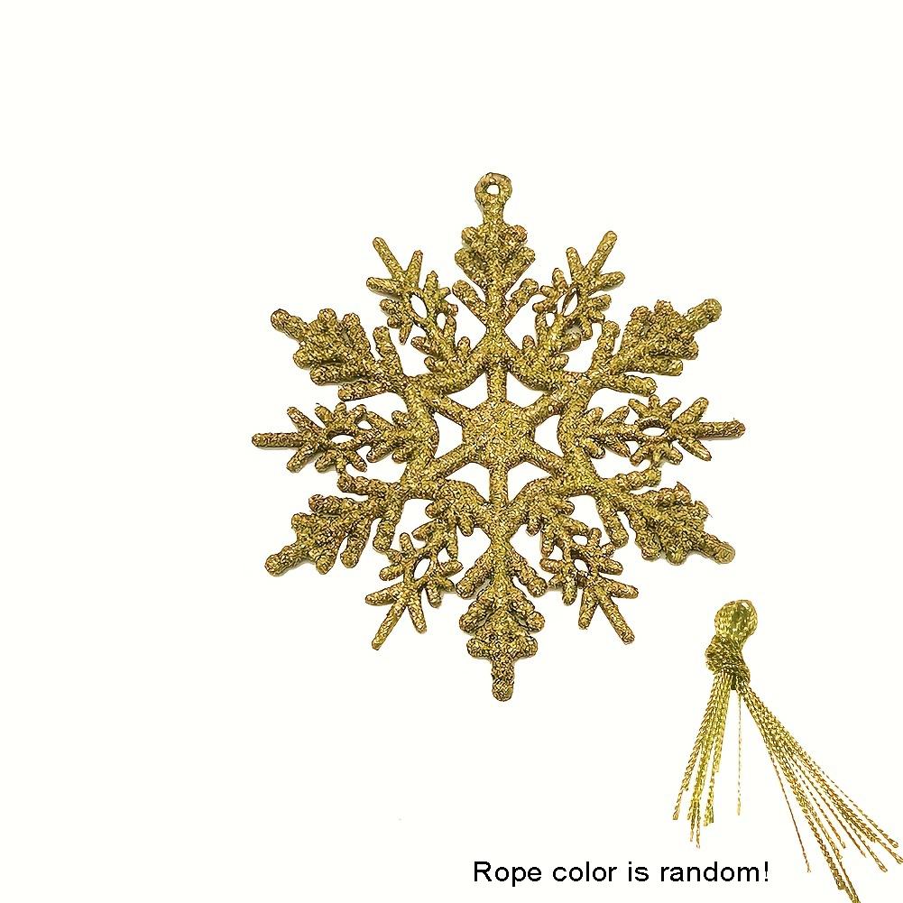 12pcs Christmas Snowflake Ornaments, Plastic Snowflake, Glitter SnowFlakes, Xmas Tree Pendant, Snowflake for Christmas Tree
