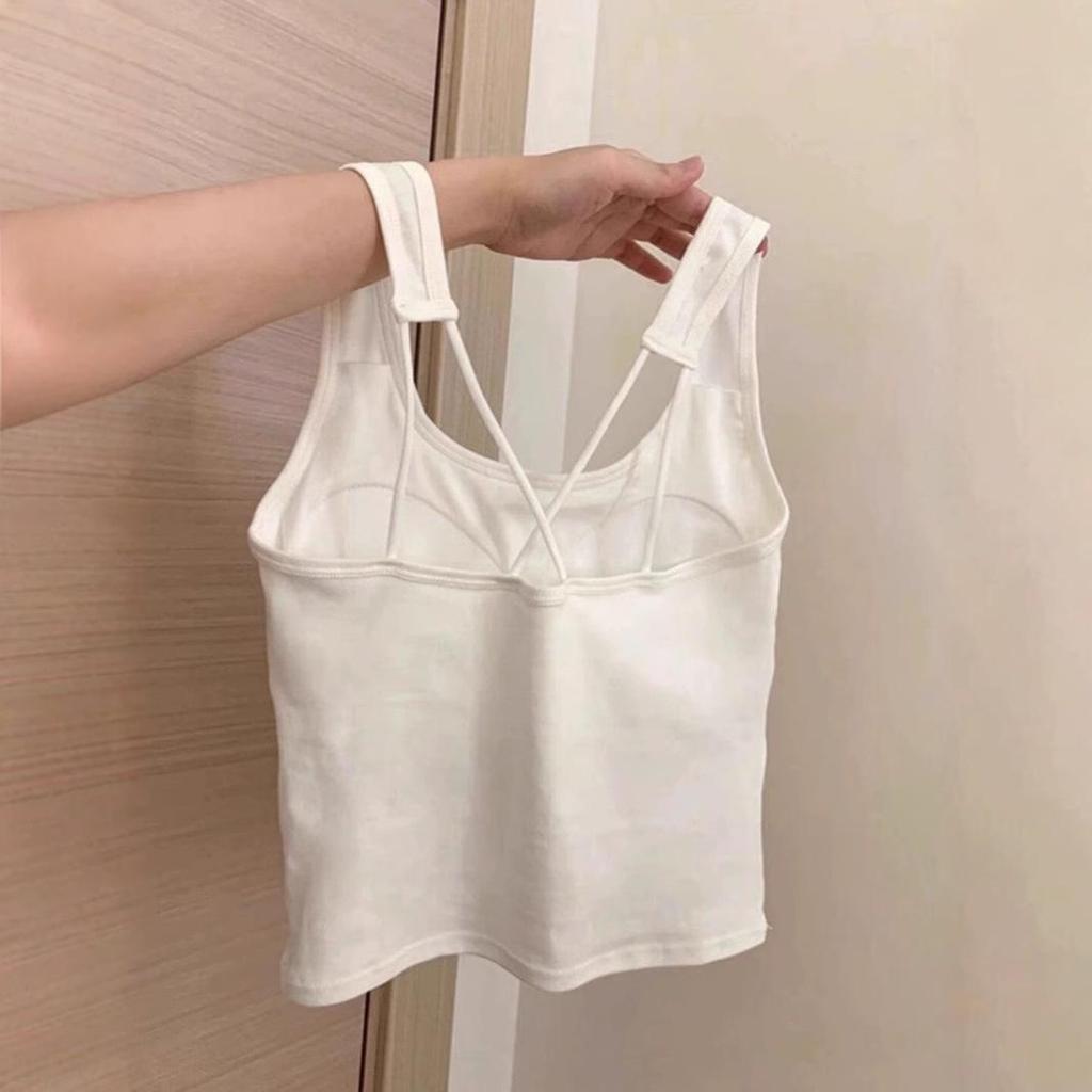 Женская утягивающая майка без рукавов с нагрудными вкладышами – новый стиль 2025 года, универсальный базовый топ.