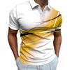 Мужское Поло с Коротким Рукавом, Хит Продаж, 3D Цифровая Печать, Повседневный Лацкан, Мужской Топ