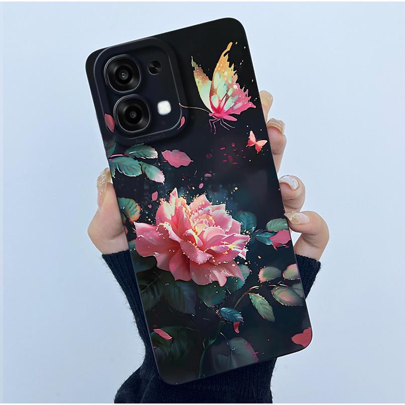 Чехол для Oppo A6 Pro 5G 4G Модный Минимализм Масляная Живопись Цветочный Силиконовый Мягкий Корпус Телефона Новый Дизайн Ударопрочная Задняя Крышка