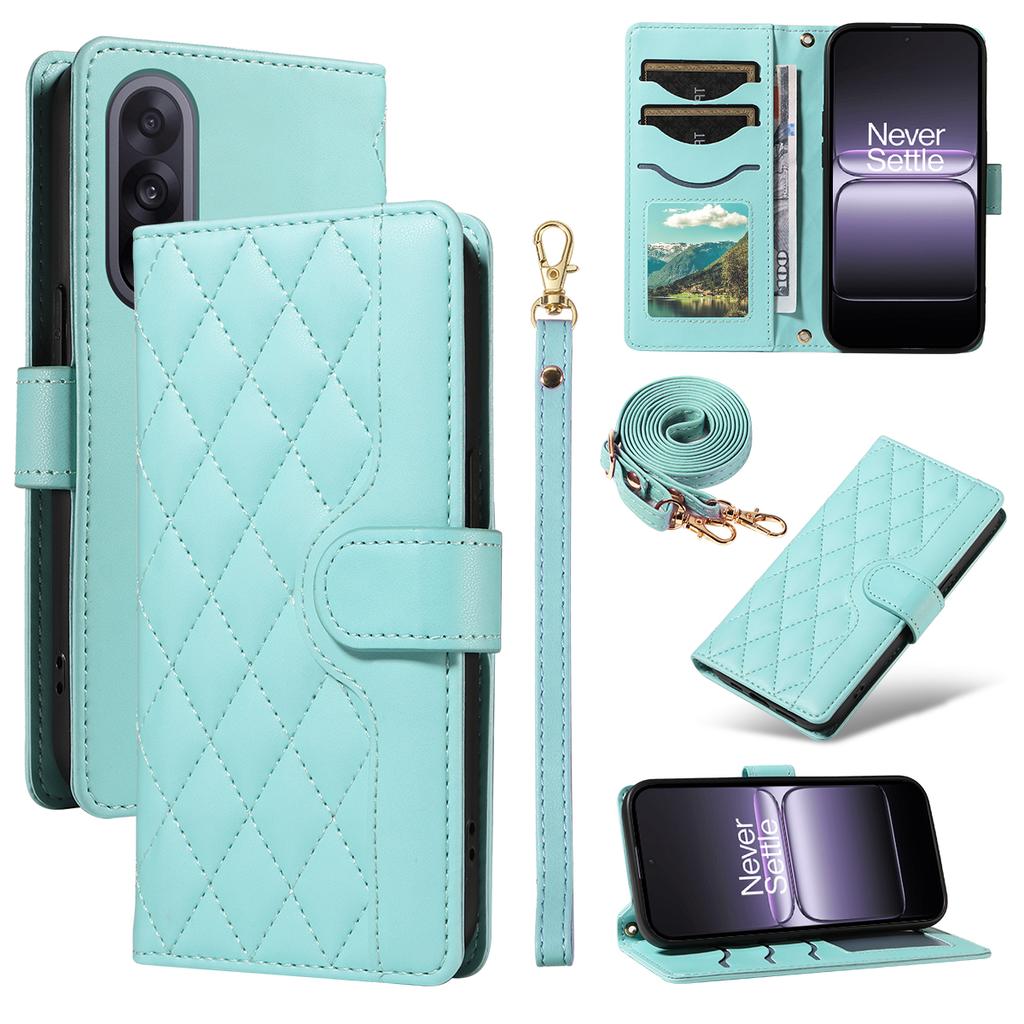 Для OnePlus Nord 5 5G/OnePlus Ace 5 Ultra 5G Чехол-кошелек Ромбовидный кожаный чехол для телефона с ремешком