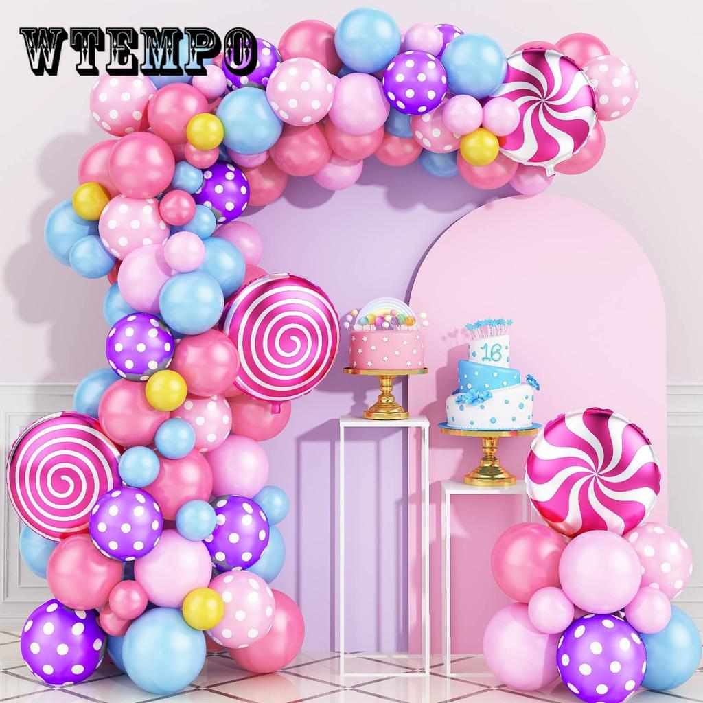 99 шт. Радуга леденец клубника в горошек воздушный шар гирлянда арка комплект детские украшения на день рождения конфеты крещение детский душ тематическая вечеринка