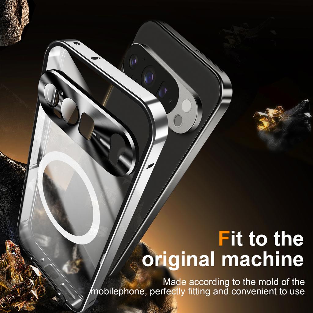 For Google Pixel 9 Pro XL Case Compatible with MagSafe Metal Frame Matte Phone Cover