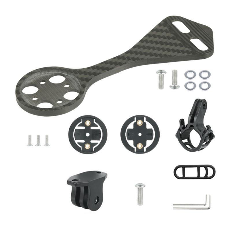 Bicycles Handlebar Combo Mount Adjustable Out Front Computer Mount Carbon Fiber Bike Stem Mount Easy to Install