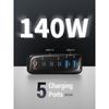 140 Вт GaN зарядное устройство для настольного ноутбука быстрое зарядное устройство 5 в 1 PPS PD QC быстрая зарядка для iPhone 16 15 14 13 Pro Max зарядное устройство для телефона Xiaomi Samsung