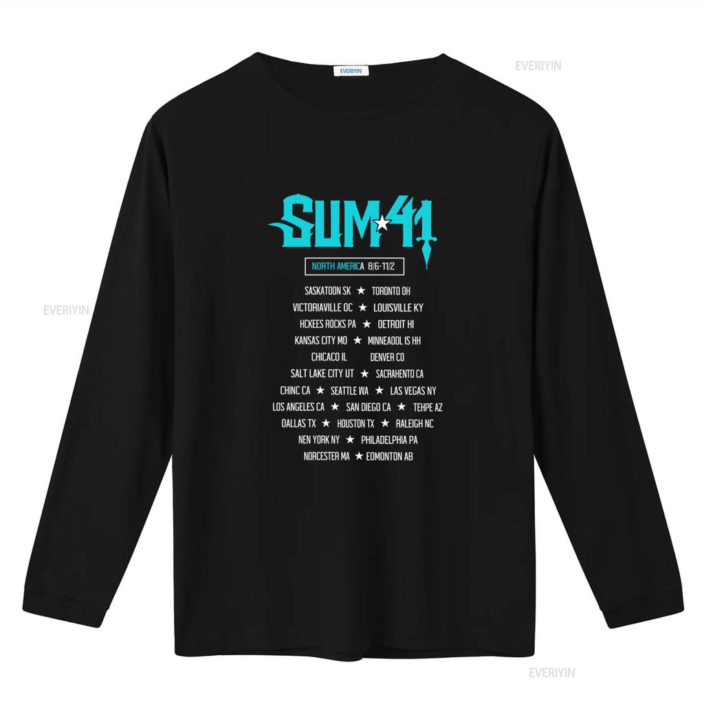 Sum 41 Североамериканский тур Синий Демон Мужская футболка винтажная Стирка стритвир Унисекс Эластичная Немного Универсальная с принтом