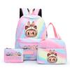3Pcs/set Printed Backpack with Lunch Bag Pencil Case Student Teenager Boy Girl Bagpack Women's Backpack Set Travel Bag