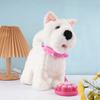 Interactive Walking Plush Puppy Toy with Touch Sensing Tongue Licking Motion Lifelike Sounds Electric Dog Plushie with Leash Simulation Stuffed