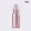 1Pcs Glass Roll On Bottle 5/10Ml Pink Roller Bottle Essential Oil Lip Gloss Refillable Tube Empty Jar Glass Perfume Bottle