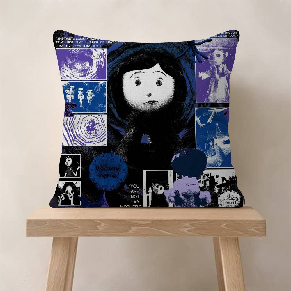 5D Anime CCoraline Cushion Cover Inches Farmhouse Decor Home Throw Pillow Covers For Couch Decorations