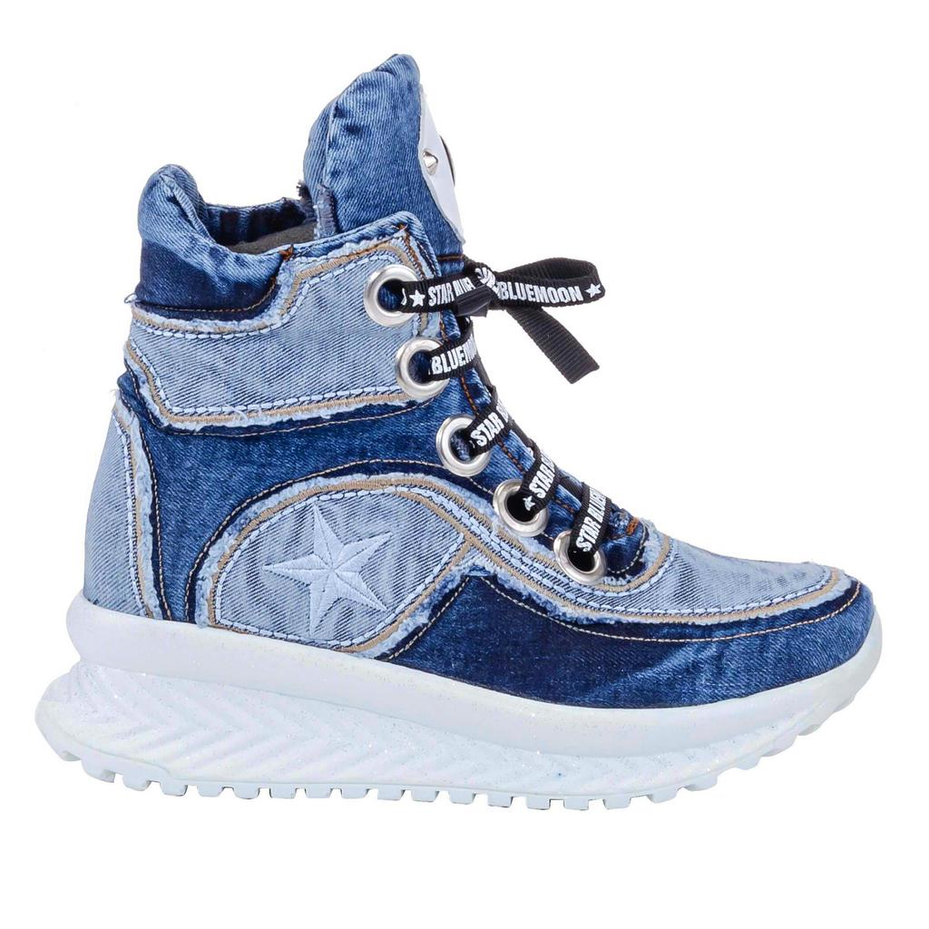 Джинсовые сапоги Обувь / Женские спортивные сапоги ручной работы / Женские пикантные сапоги, Сапоги на каблуке, Спортивные высокие сапоги Обувь / Джинсовая обувь / Подарок на день рождения