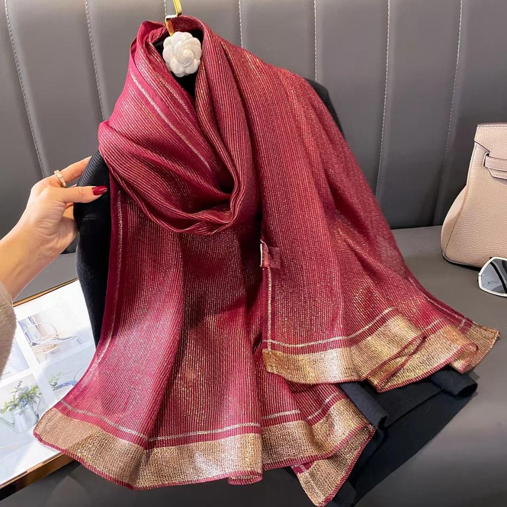 Women S Long Imitation Silk Scarf Warm Fashion Shawl For Autumn Winter