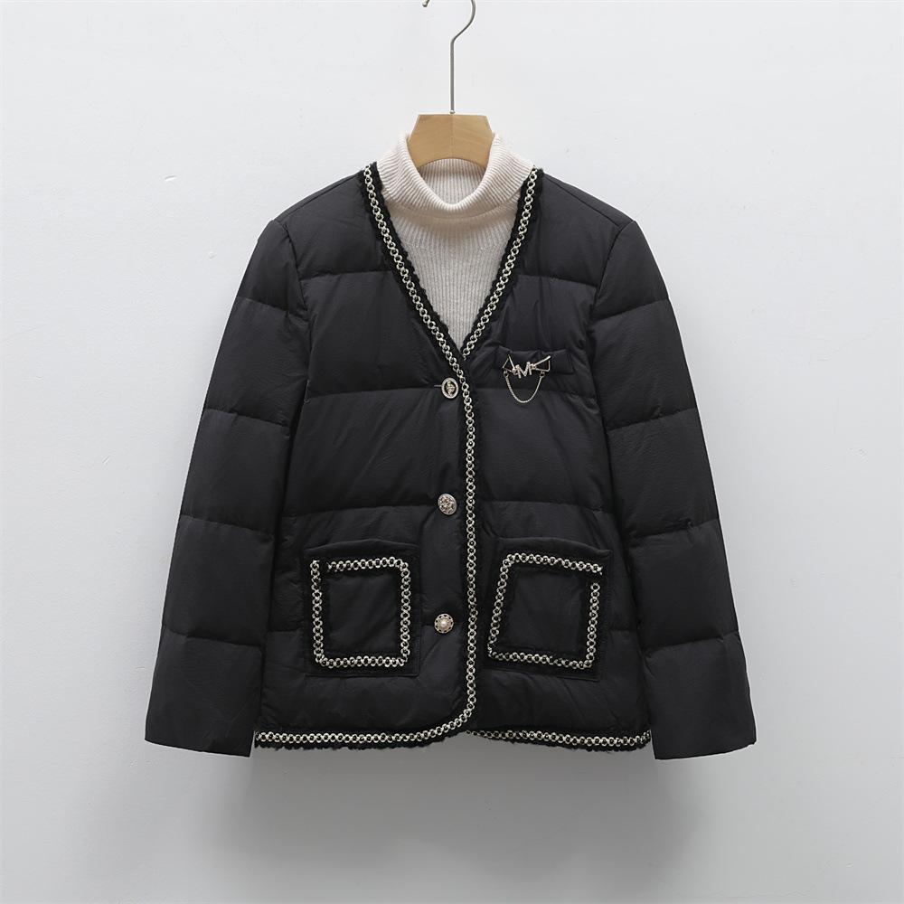 Feather 90 New National Standard White Duck Down Jacket Winter Rhombus Warm Loose Down Jacket Women