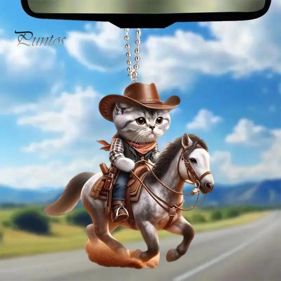 Acrylic 2D Cat Car Hanging Decoration Home Office Backpack Auto Rearview Mirror Cartoon Kitten Animal Hanging Ornament Pendant