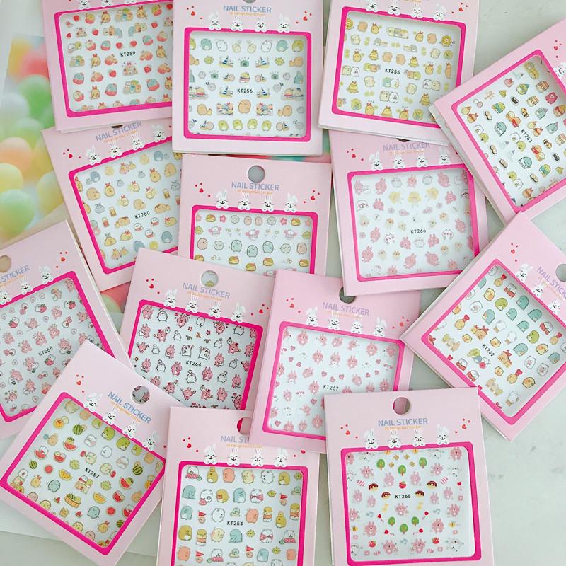 Милые наклейки для дизайна ногтей в японском и корейском стиле для девочек: Самоклеящиеся наклейки для татуировок своими руками
