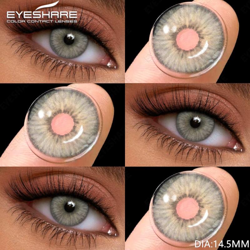 Eyeshare 1Pair Colored Contact Lenses for Eyes ESTONIA Gray Pupils Brown Color Lens Blue Eye Contacts Yearly Cosmetics