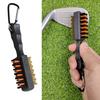 Golf Club Brush Dual Sided Nylon Bristles Golf Club Cleaning Tool with Carabiner Clip Golf Bag Accessory for Golf Enthusiasts