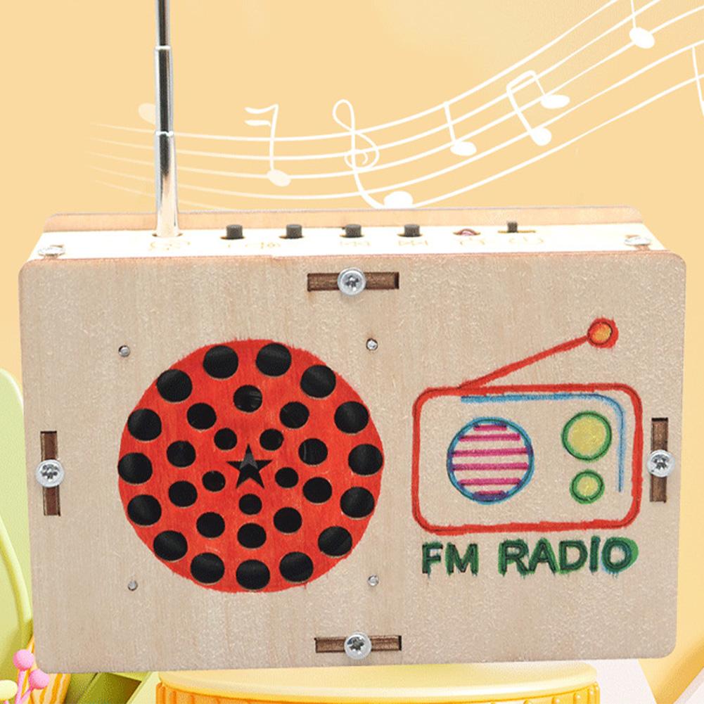 Деревянный набор для сборки FM-радио 88-109 МГц Радиомодуль Наборы для самостоятельной сборки Научный эксперимент и образовательный проект STEAM Игрушки Наборы