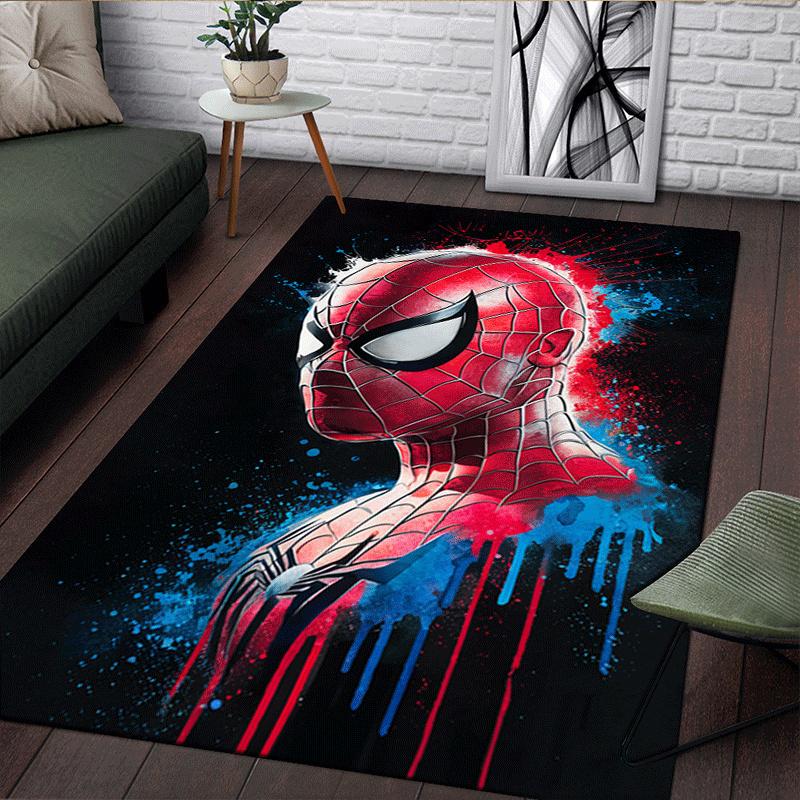 1pc Spider-Man Pattern Area Rug Soft Flannel Floor Mat for Living Room,Office,Bedroom and Carpet,Sofa Coffee Table Floor Mat