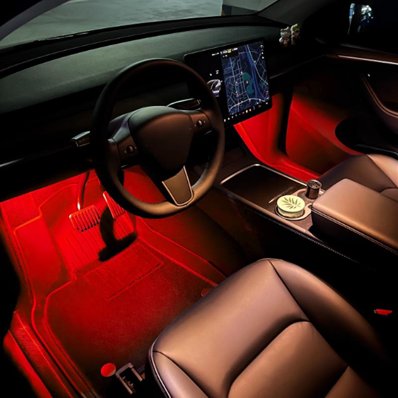 Car Footwell Lamp For Tesla Model 3 Y S X 2017 2018 2024 Atmosphere Lights Interior Trim Accessories