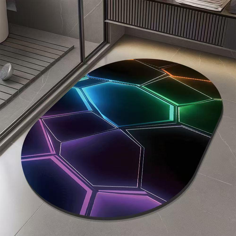 Черный коврик для ванной из диатомовой земли - Влаговпитывающий, Нескользящий, Износостойкий.