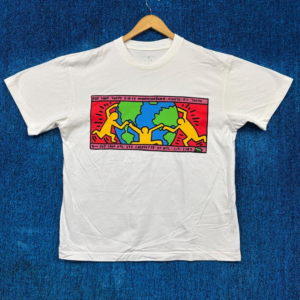 Keith Haring Popart White T-Shirt Size Large