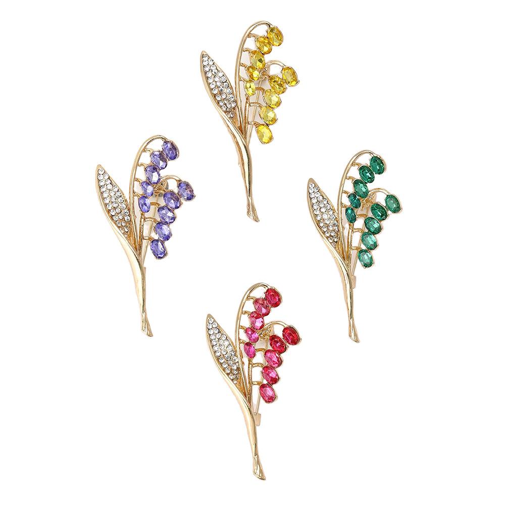 Нежная брошь «Лилия долины», женственная имитация кристаллов, легкая роскошная брошь с нишевым дизайном, аксессуары для костюмов