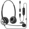 Wantek Headset USB Binaural Noise Canceling Microphone and Online Control Wired PC Headphones Applicable To Web Home Remote Call Center Clear Calls