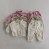 Kids' Double-Sided Fleece Set: Stand-Up Collar Sportswear for Boys & Girls, Trendy Two-Piece Outfit