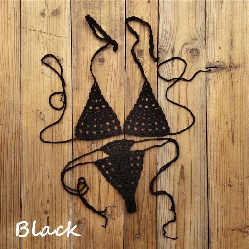 Sunbathing Handmade Crochet Bikini Suit Micro Swimsuit Micro Swimwear