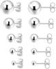 925 Sterling Copper Stud Earrings for Women Sterling Copper Earrings Multiple Piercings 5 Pairs Earrings Set 2mm 3mm 4mm 5mm 6mm