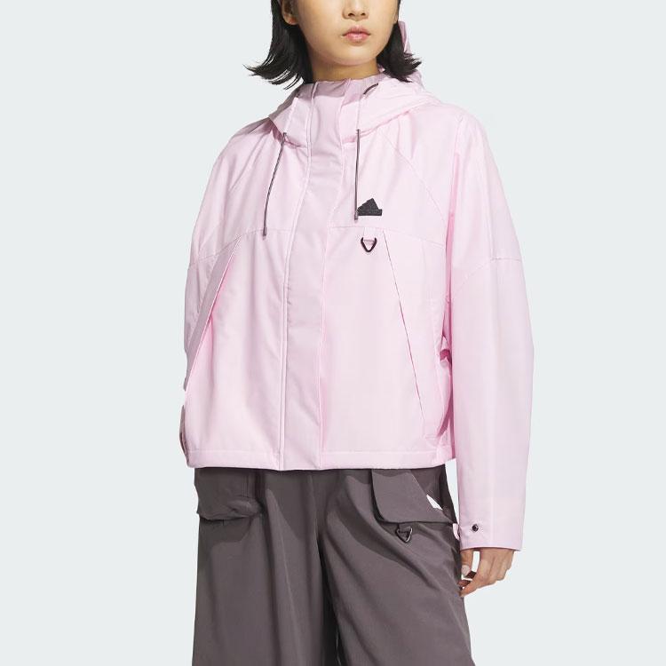 Adidas Куртка City Escape Woven с монохромным логотипом, женские куртки, прозрачно-розовые JE8590