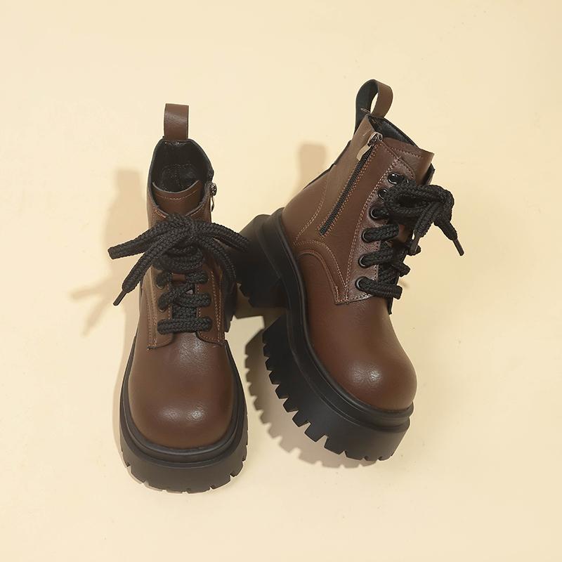 Women's Boots Autumn Women Ankle Boots Platform Wedges High Heels Short Boots Fashion Design Lace-up Shoes of Women D369