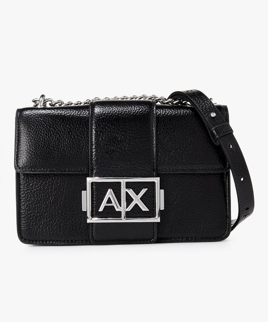 Женская сумка через плечо Armani Exchange с металлической застежкой-логотипом _Черный_A425170501