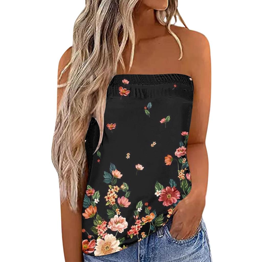Women's Summer Sexy Tube Top Off Shoulder Sleeveless Tops Strapless    Beach Vest Bandeau  Shirt Backless Sexy Tops