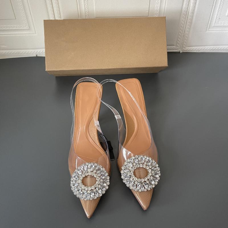 Модные новые туфли-лодочки со стразами, прозрачные хрустальные босоножки на высоком каблуке для женщин, летняя модная обувь