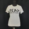Сделано в Японии PLAY COMME des GARCONS Женская футболка с коротким рукавом M Белая Аутентичная Печать Менеджера по пошиву(ИСПОЛЬЗОВАЛ)