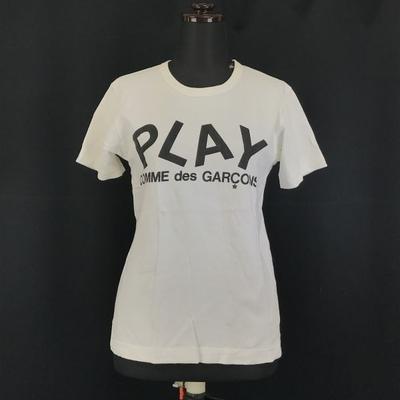 Сделано в Японии PLAY COMME des GARCONS Женская футболка с коротким рукавом M Белая Аутентичная Печать Менеджера по пошиву(ИСПОЛЬЗОВАЛ)